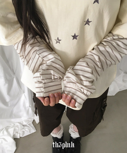 早秋預訂｜Oversized Star 連帽撞色TEE