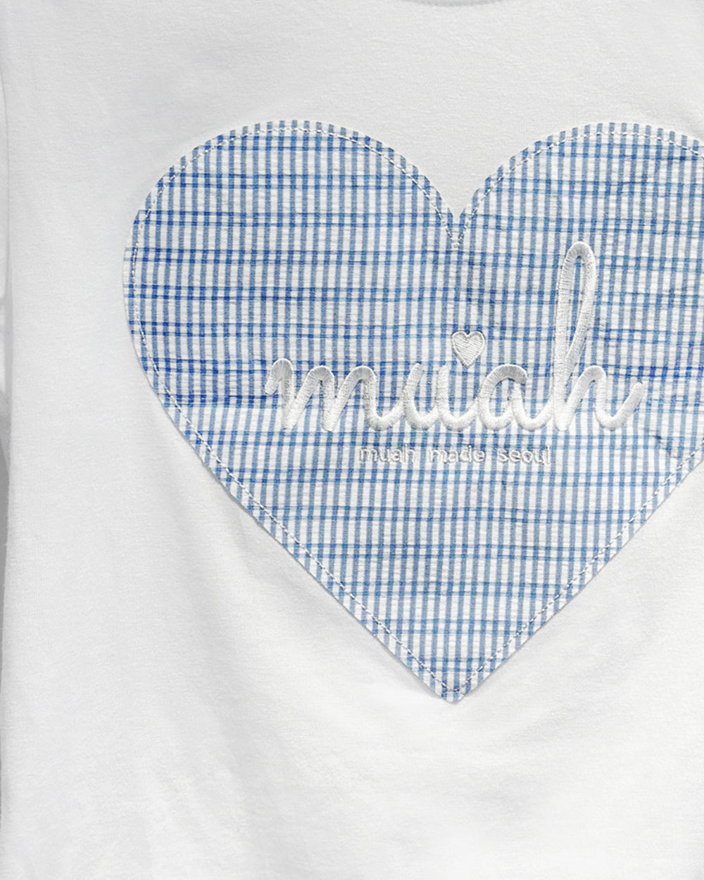 MUAHMUAH預訂｜BIG HEART CHECK PATCH HALF SLEEVE