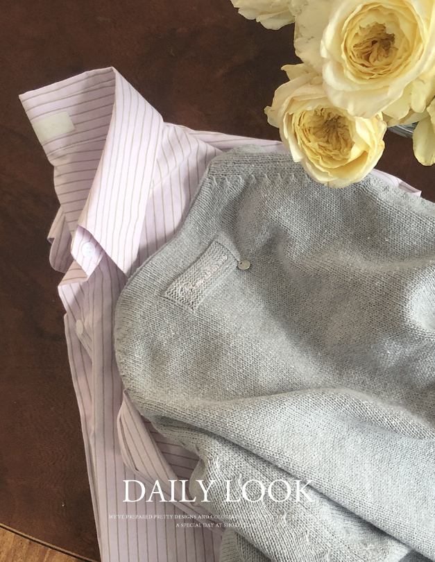 春季預訂｜字母吊墜棉質V領針織開襟衫