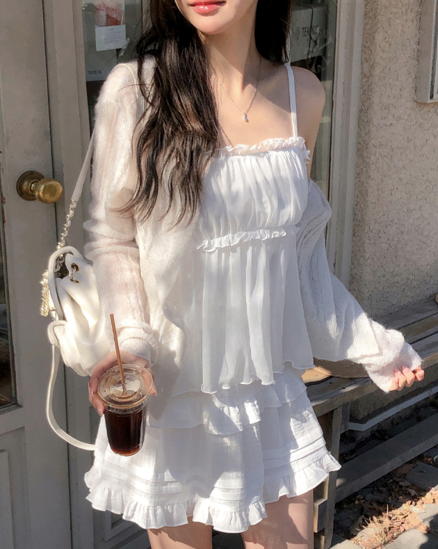 春夏預訂｜Bebe 雪紡層疊蕾絲背心