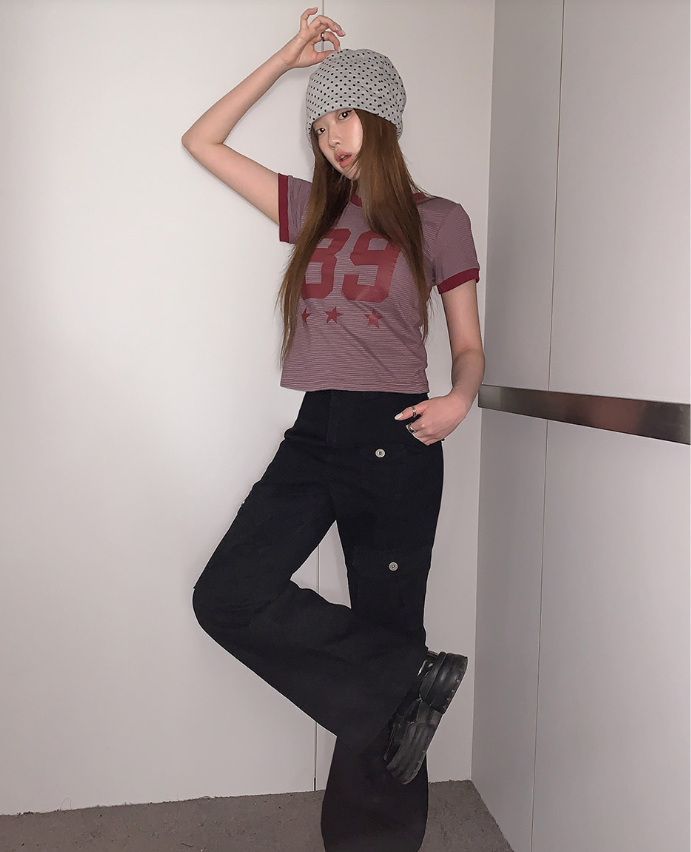 春夏預訂｜39撞色條紋短袖TEE