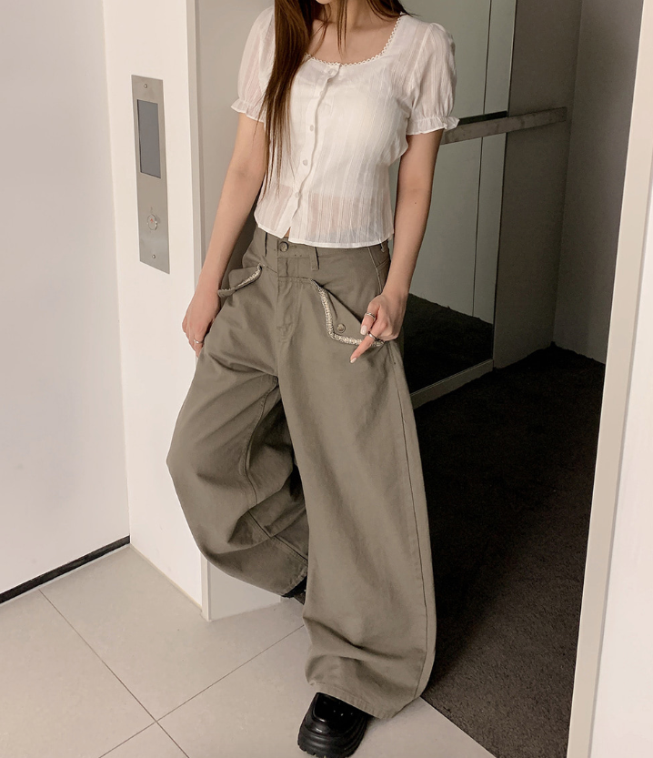 春夏預訂｜口袋亮點！高腰修身闊腿長褲