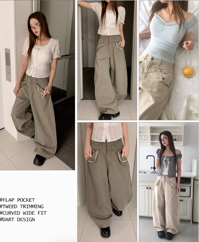 春夏預訂｜口袋亮點！高腰修身闊腿長褲