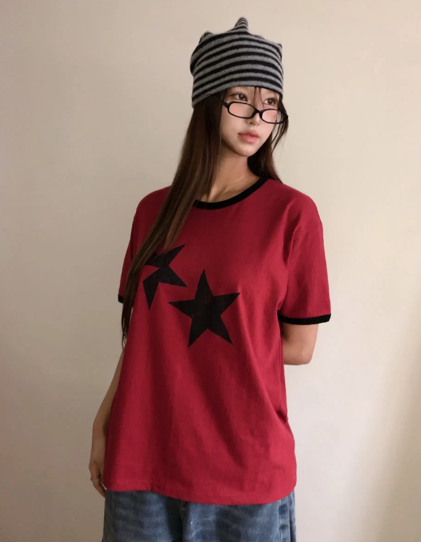 春夏預訂｜裂紋STARS寬鬆短袖TEE