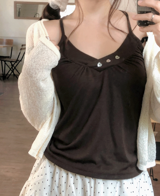 春夏預訂｜愛心珍珠貝母紐扣背心