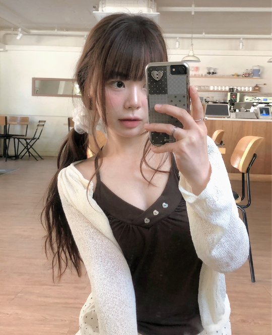 春夏預訂｜愛心珍珠貝母紐扣背心