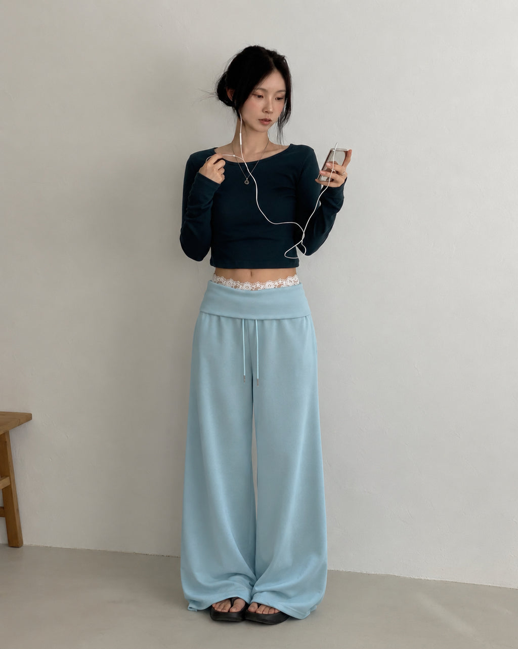 早秋預訂｜折疊寬腿褲
