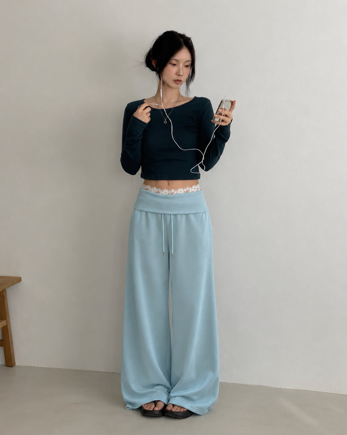 早秋預訂｜折疊寬腿褲