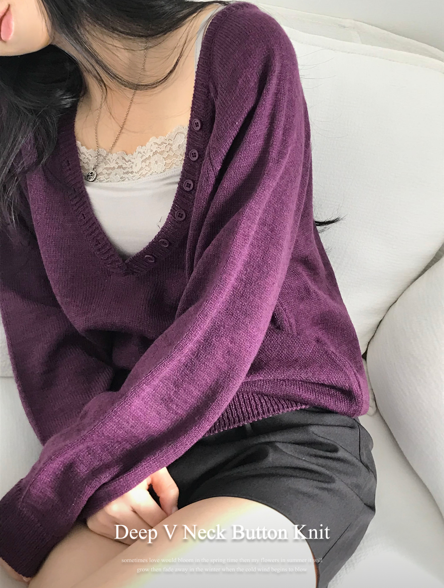 早秋預訂｜BUTTONS 深V領毛衣