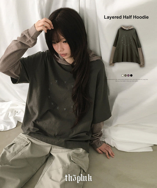 早秋預訂｜Oversized Star 連帽撞色TEE
