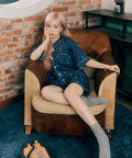 DOSSY預訂｜NMIXX HAEWON PICK NAVY RIBBON PAJAMA SET