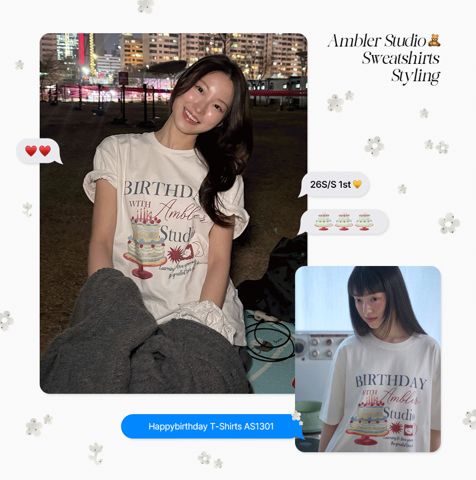 AMBLER預訂｜男女通用生日快樂圖案短袖T恤 AS1301
