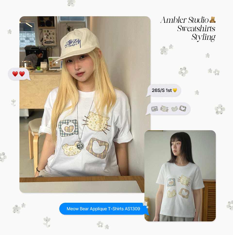 AMBLER預訂｜男女通用Meow Bear短袖T恤 AS1309
