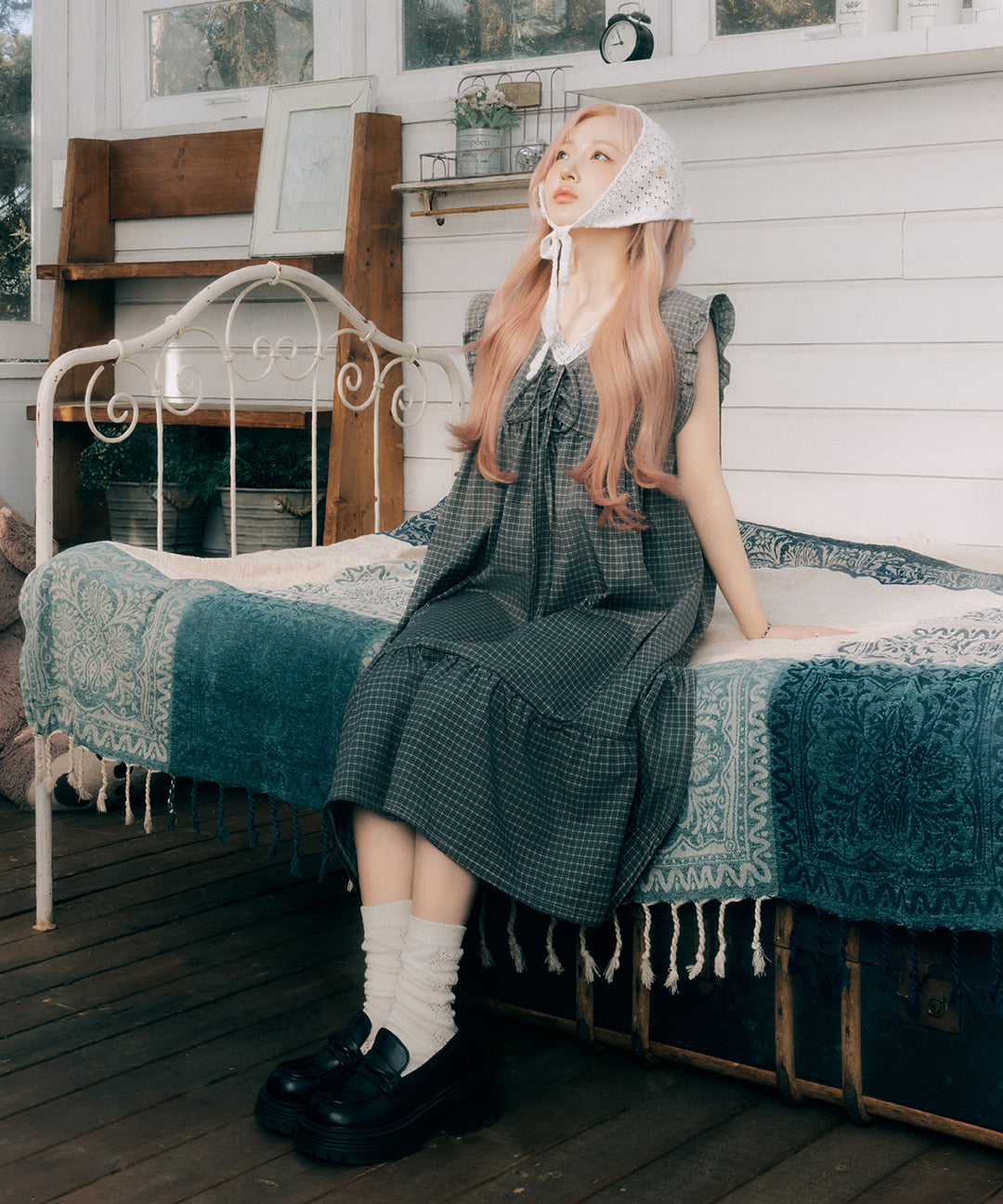 DOSSY預訂｜NMIXX HAEWON PICK LACE ONE PIECE PAJAMA
