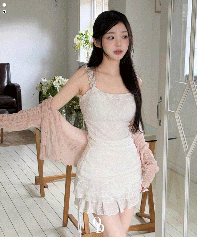 春夏預訂｜波浪V領透視長袖針織開襟衫