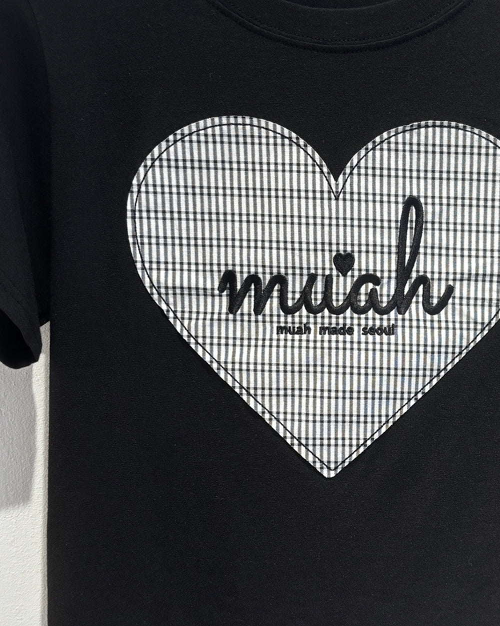 MUAHMUAH預訂｜BIG HEART CHECK PATCH HALF SLEEVE