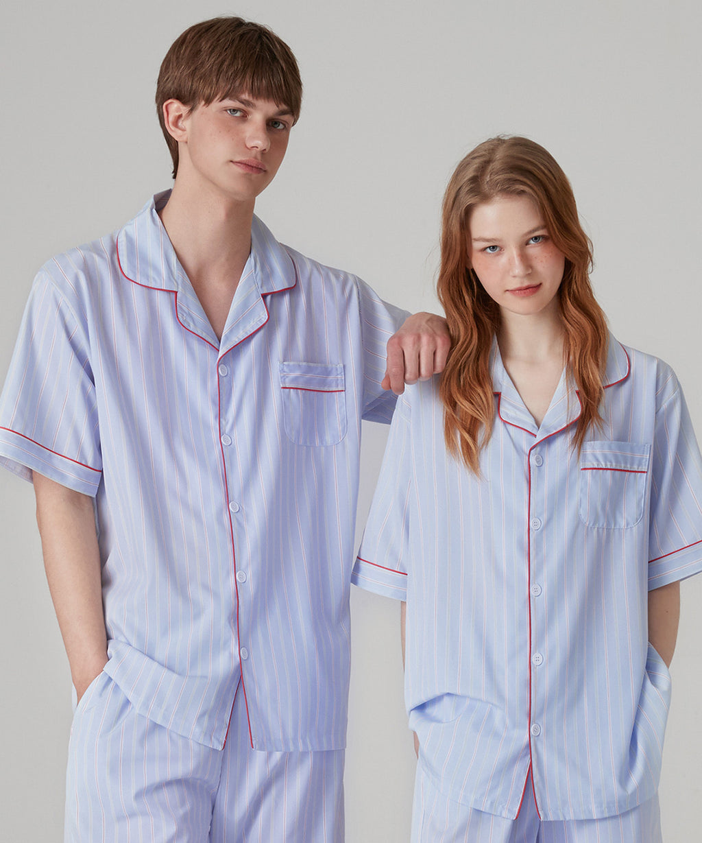 DOSSY預訂｜NMIXX HAEWON PICK SILK FIT STRIPE PAJAMA SET