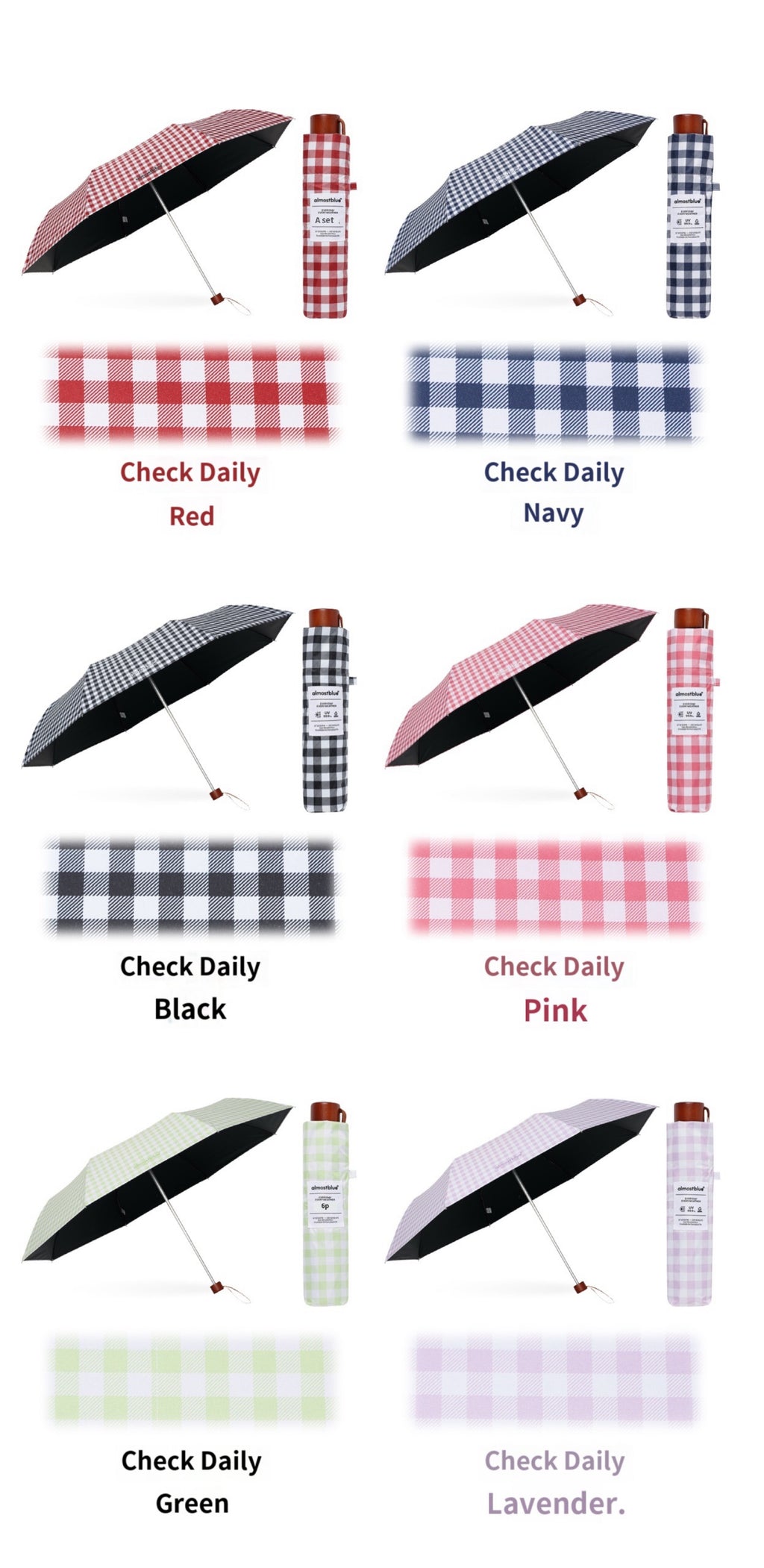 預訂｜ALMOSTBLUE CHECK / DOT UMBRELLA & PARASOL