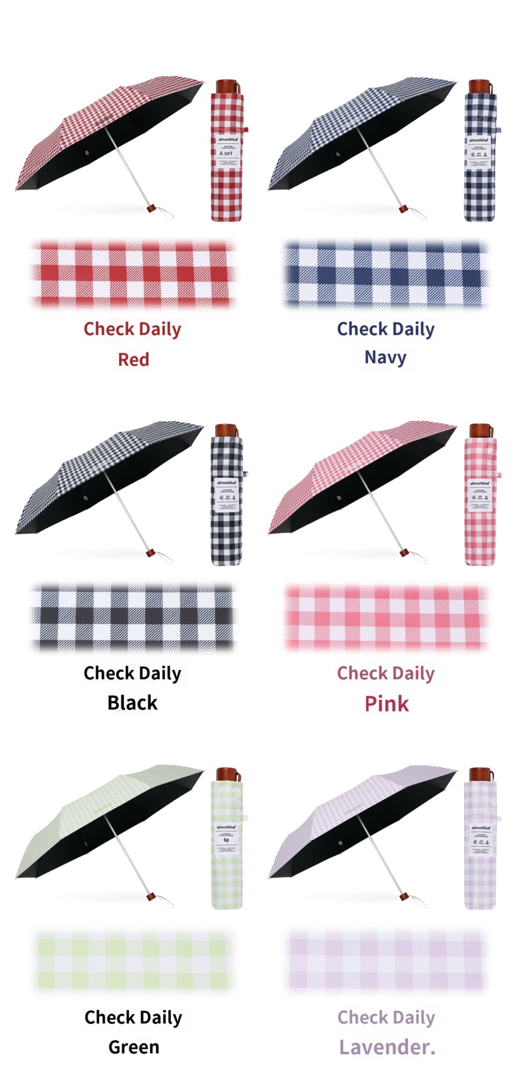 預訂｜ALMOSTBLUE CHECK / DOT UMBRELLA & PARASOL