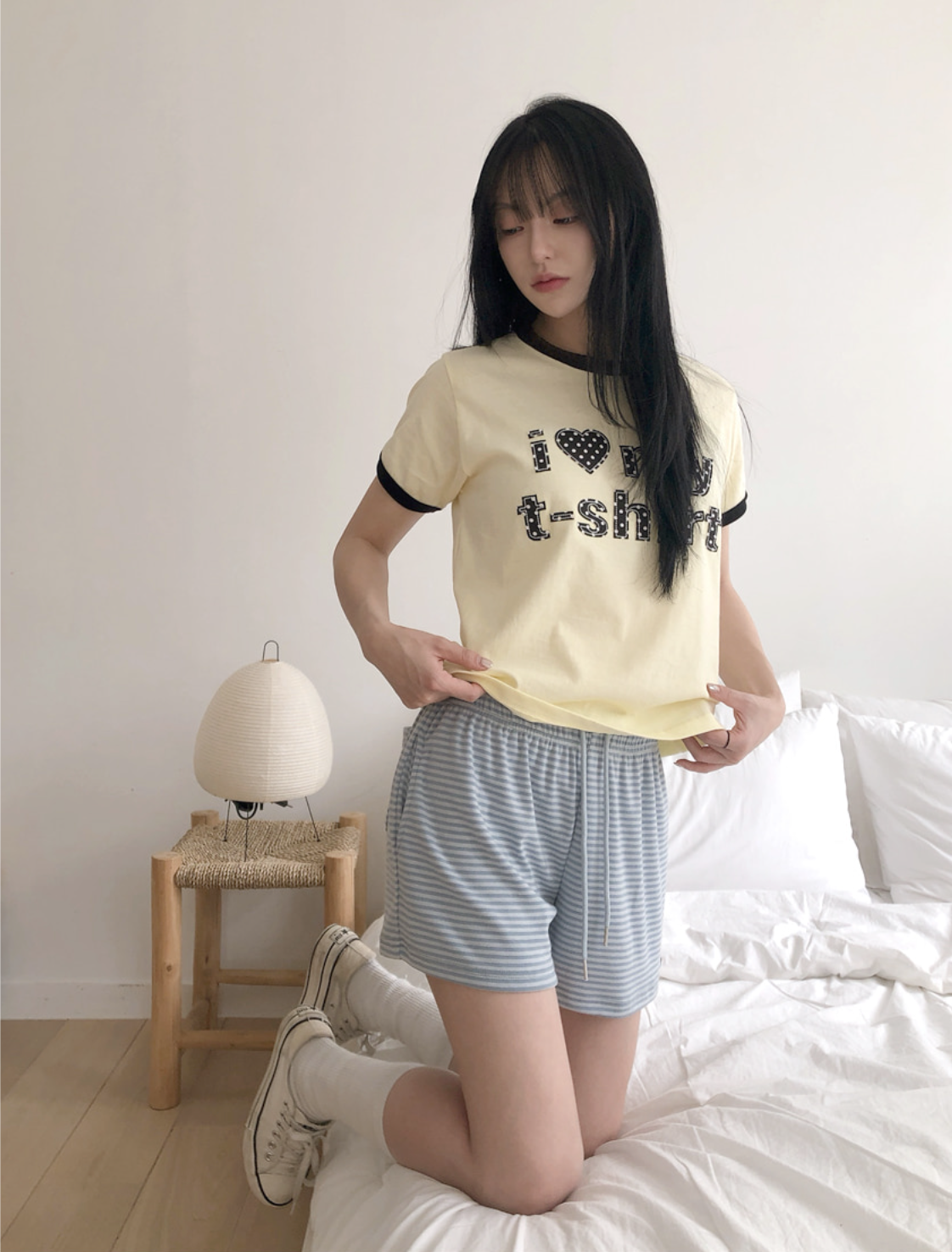 春夏預訂｜圓點拼接撞色圓領短袖TEE