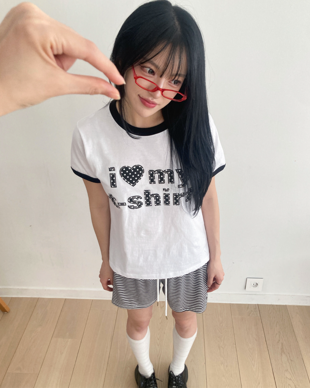 春夏預訂｜圓點拼接撞色圓領短袖TEE