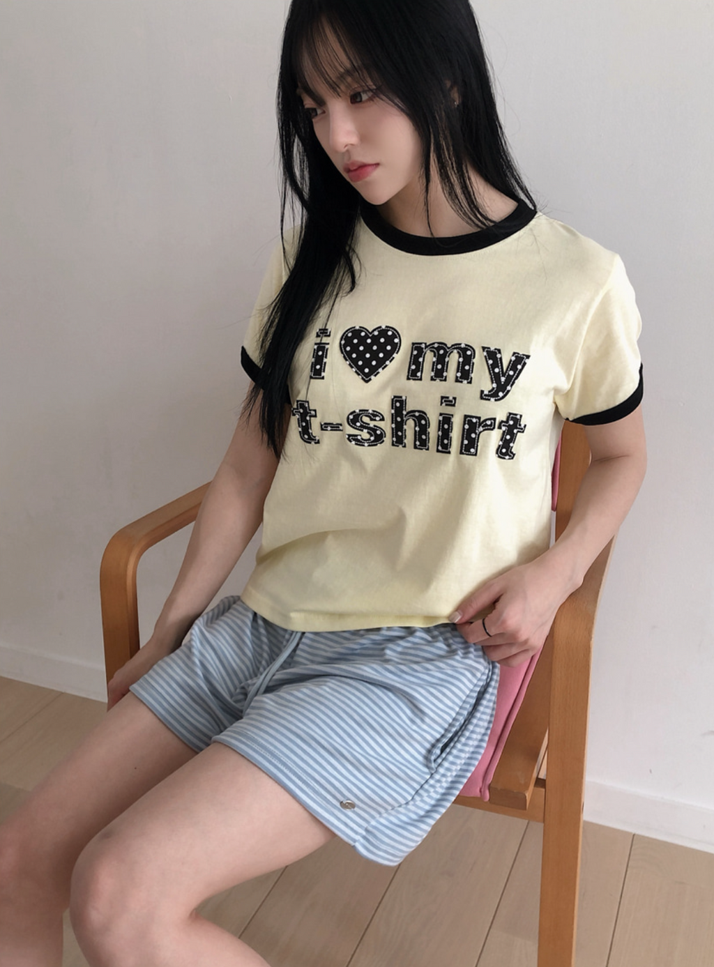 春夏預訂｜圓點拼接撞色圓領短袖TEE