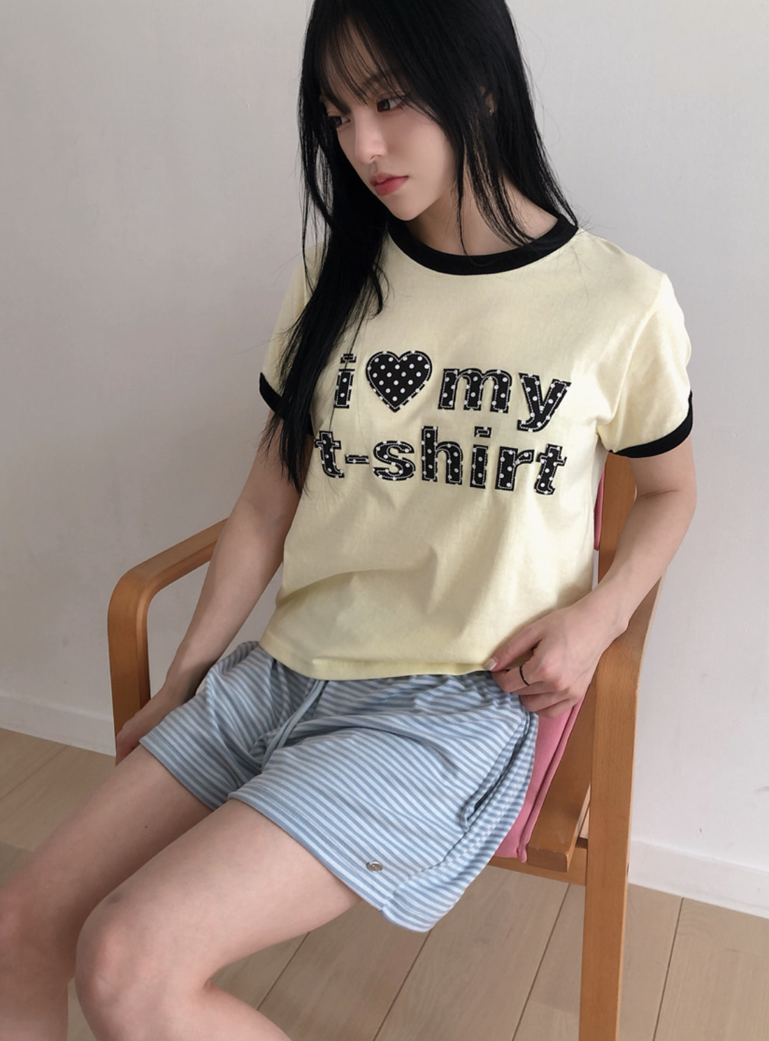 春夏預訂｜圓點拼接撞色圓領短袖TEE