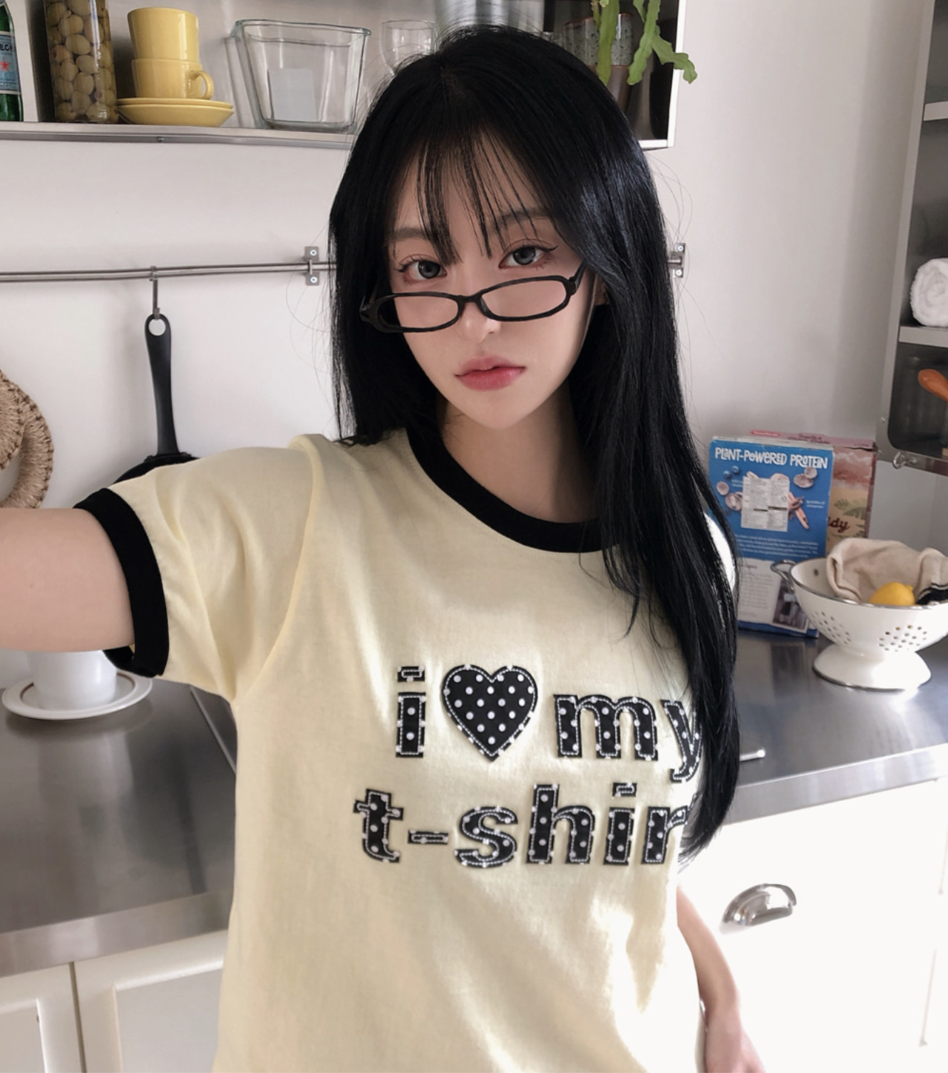 春夏預訂｜圓點拼接撞色圓領短袖TEE