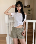 春夏預訂｜高腰搭扣外口袋短褲