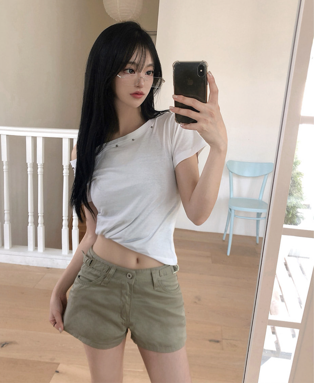 春夏預訂｜高腰搭扣外口袋短褲