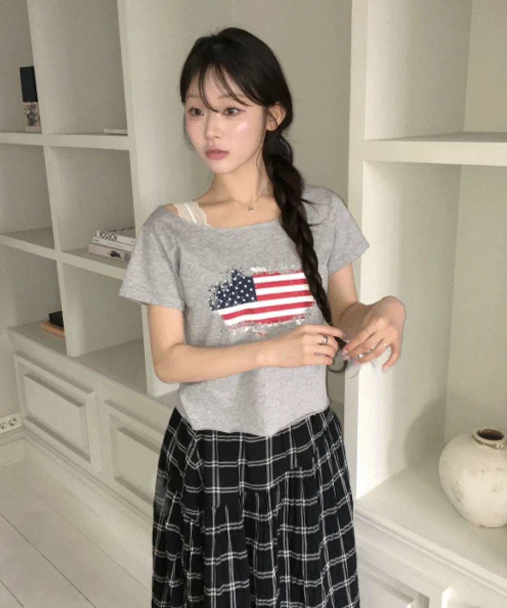 春夏預訂｜CROP OFF SHOULDER美國短袖T恤