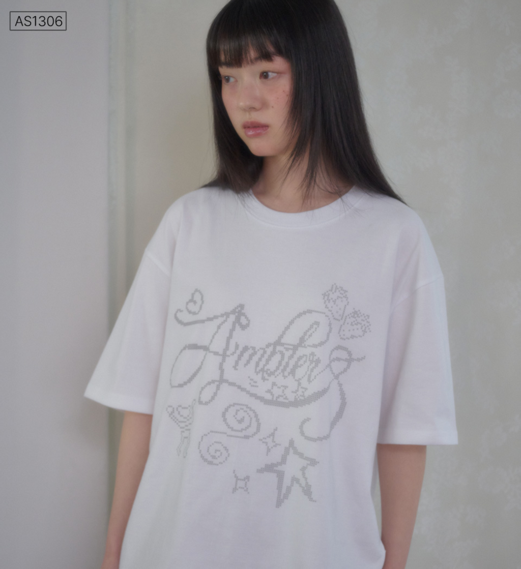 AMBLER預訂｜男女通用Cross-stitch短袖T恤 AS1306
