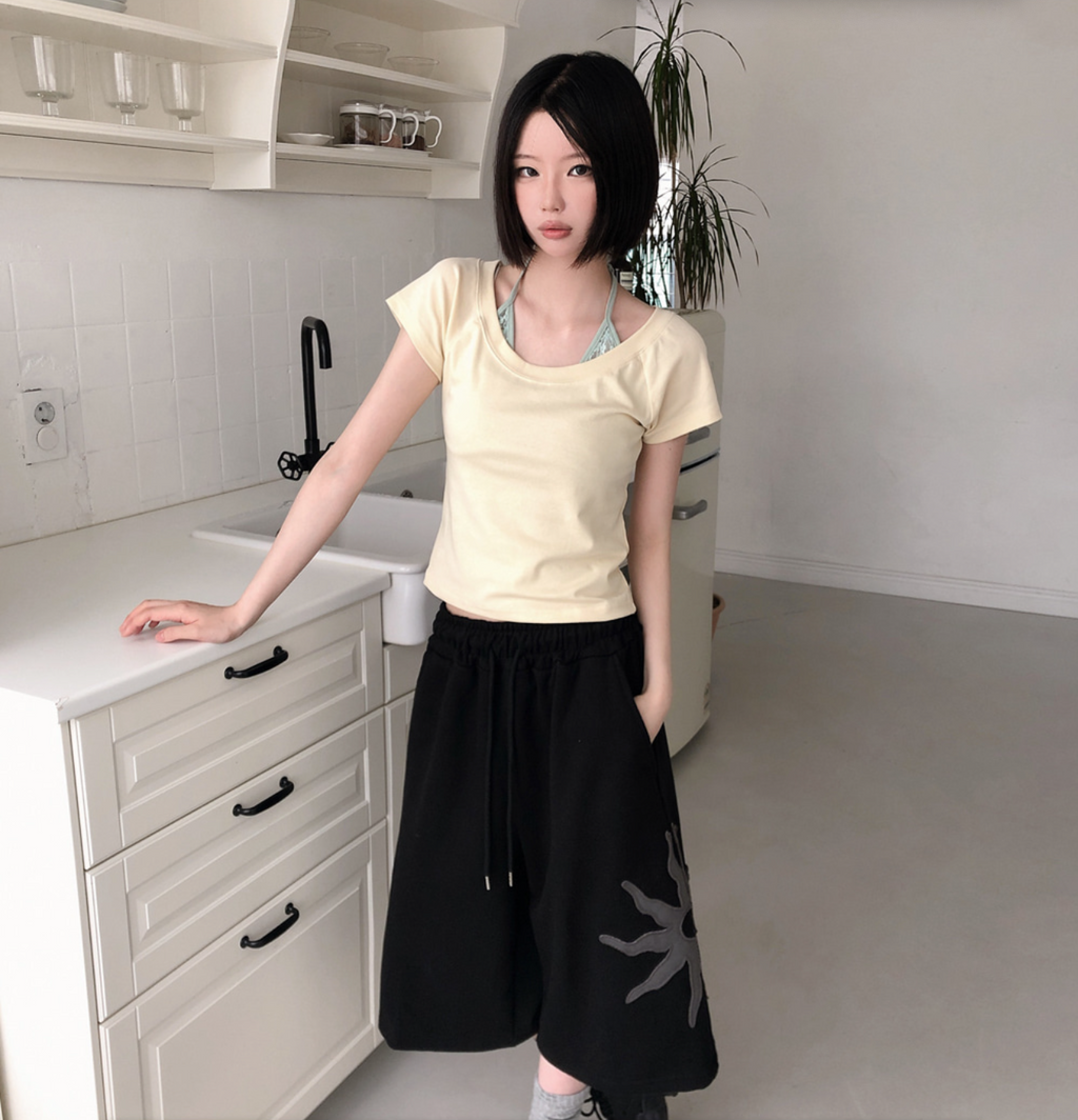 春夏預訂｜太陽貼片七分褲