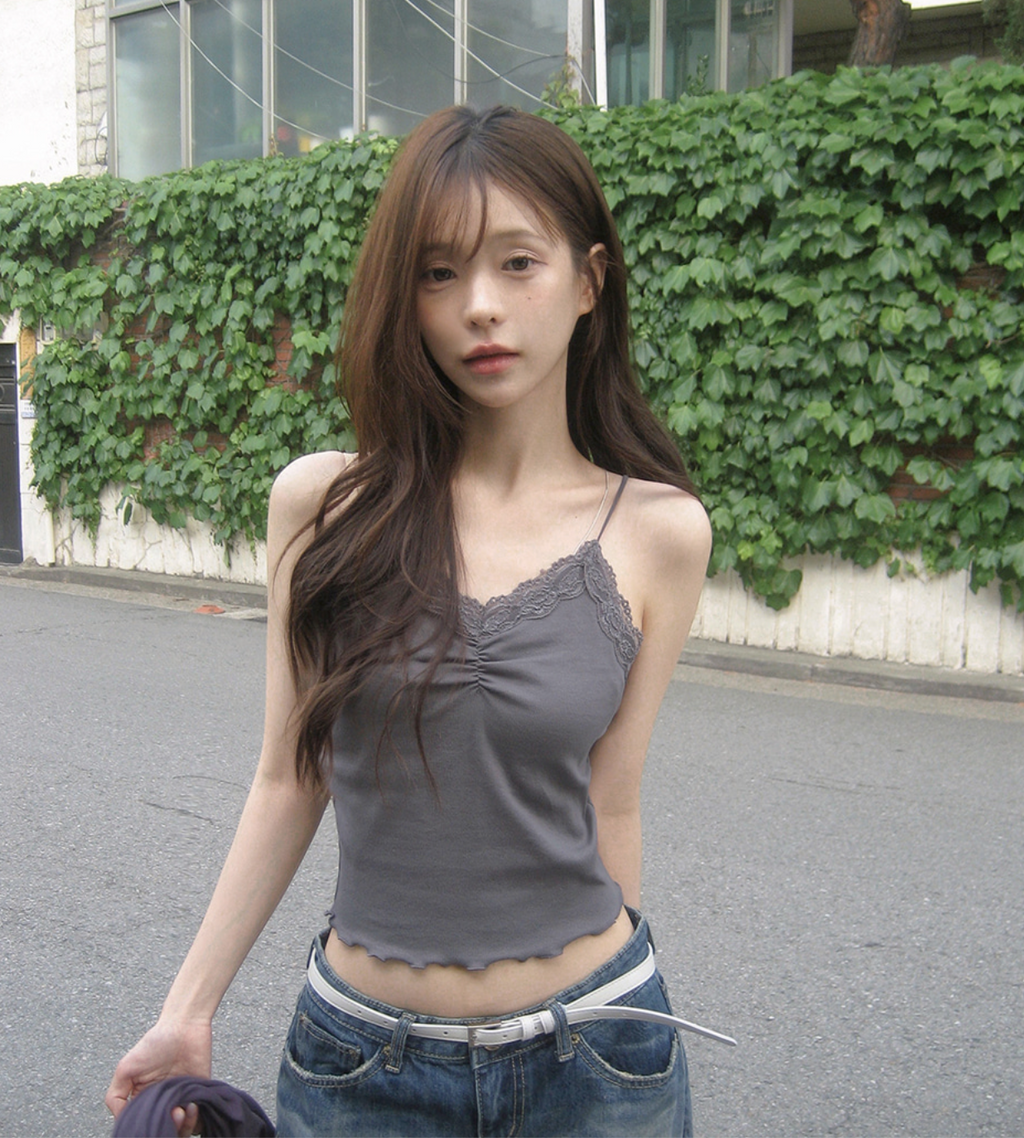 春夏預訂｜疊層波浪褶皺蕾絲背心