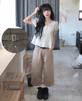 春夏預訂｜條紋捲邊百慕達褲