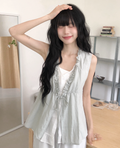 春夏預訂｜荷葉邊層疊緞帶背心