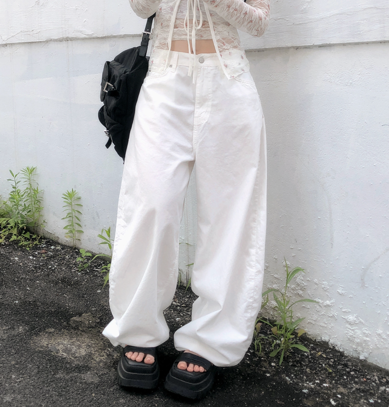 春夏預訂｜花朵蝴蝶結氣球後袋棉質寬褲
