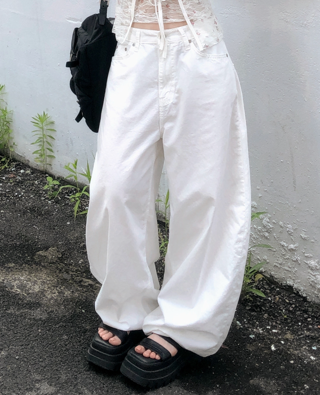 春夏預訂｜花朵蝴蝶結氣球後袋棉質寬褲