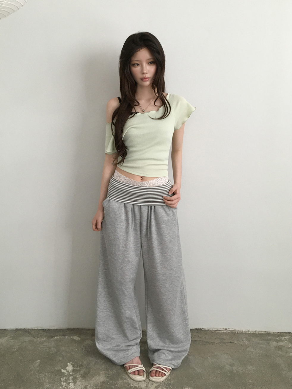 春夏預訂｜條紋折疊褲
