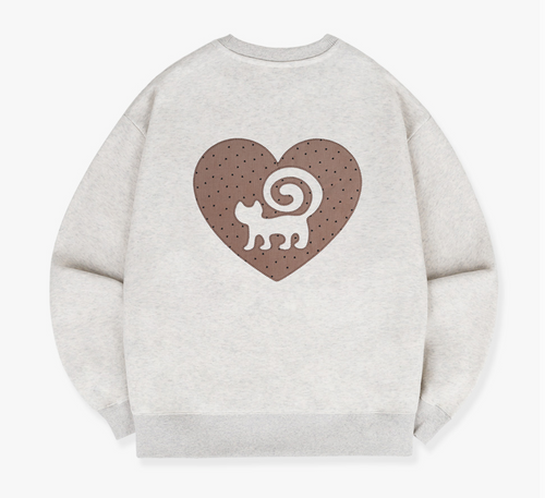 AMBLER 預訂｜Warm Heart Cat 心型貓咪貼布刺繡衛衣 (AMM1412)