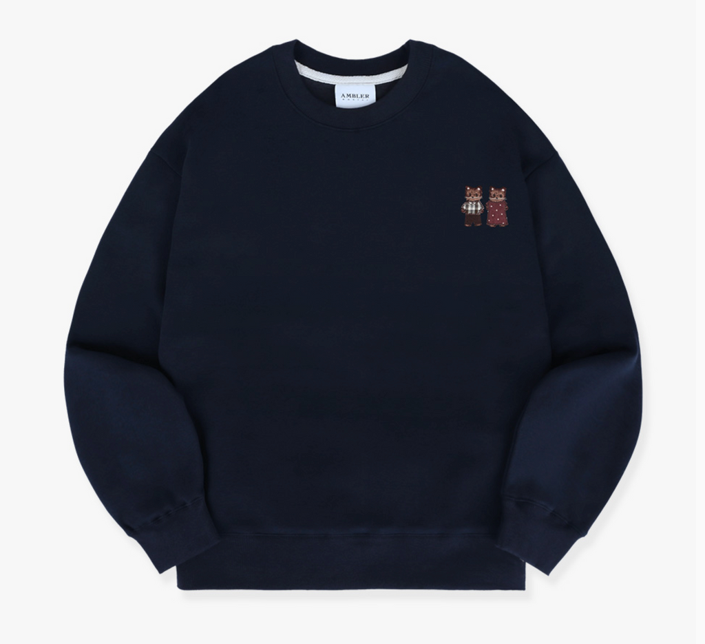 AMBLER 預訂｜Sweet Cat Couple 情侶圖案刺繡衛衣 (AMM1415)