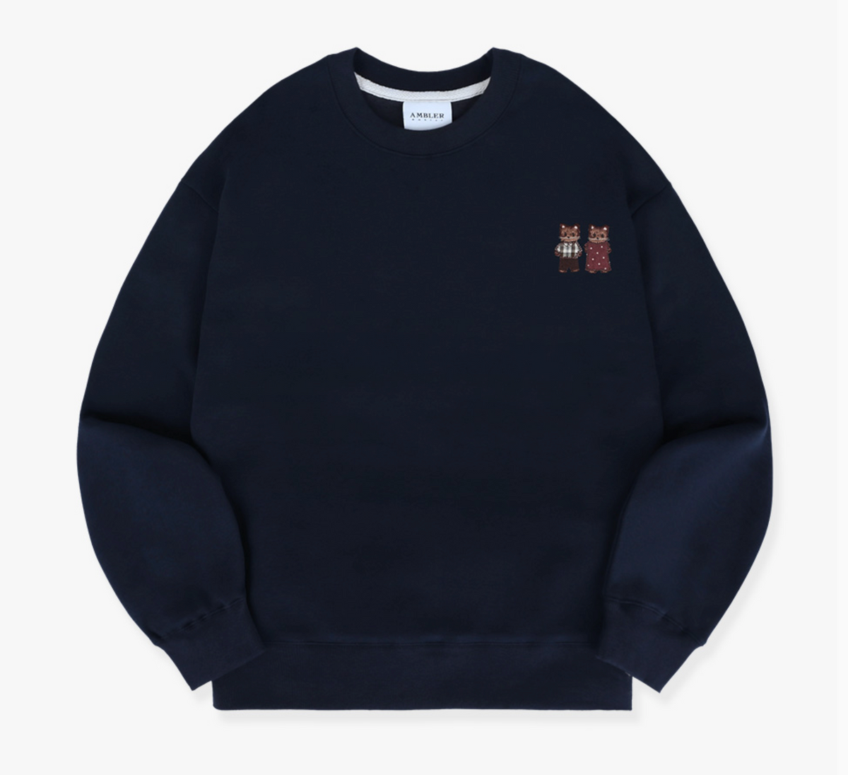 AMBLER 預訂｜Sweet Cat Couple 情侶圖案刺繡衛衣 (AMM1415)
