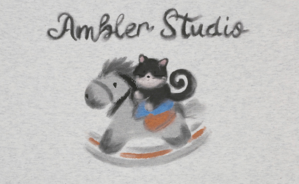 AMBLER 預訂｜Horse Rider Cat 貓咪騎馬圖案刺繡連帽衛衣 (AHP1304)