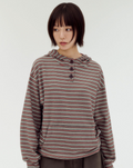 AMBLER 預訂｜Striped Star button 間條拼色連帽衛衣 (AHP1311)