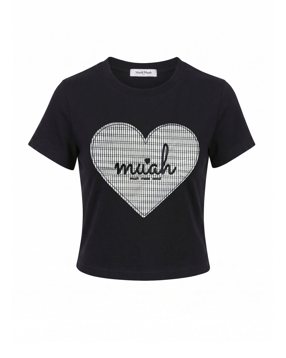 MUAHMUAH預訂｜BIG HEART CHECK PATCH HALF SLEEVE