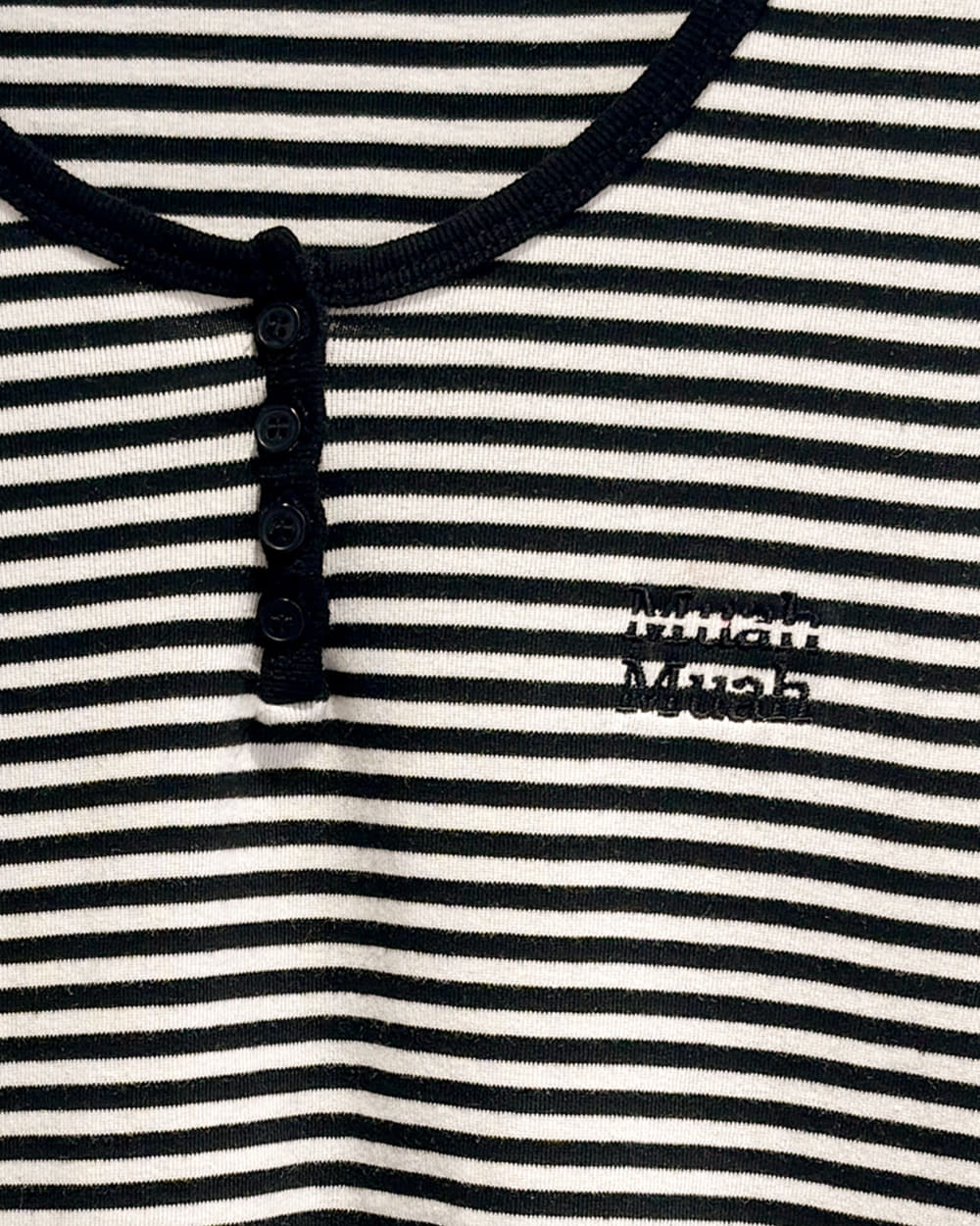 MUAHMUAH預訂｜SHORT HENLEY NECK STRIPE HALF SLEEVE