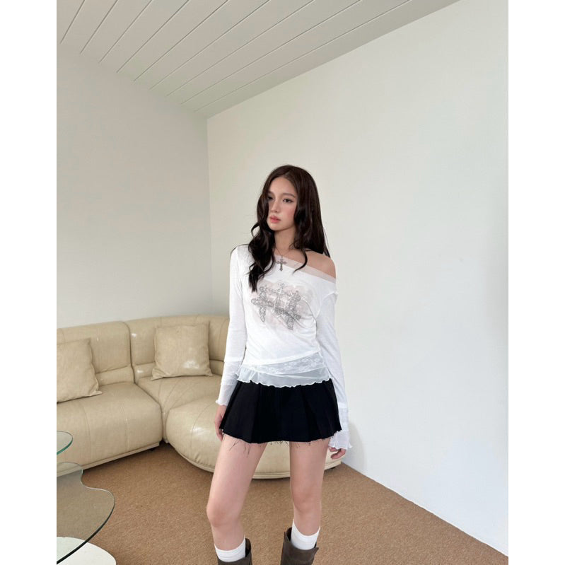 🇻🇳 JANET STUDIO 現貨｜白色蕾絲網眼上衣