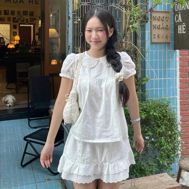 🇻🇳 ICHI 現貨｜JANIE TOP 荷葉邊領娃娃衫