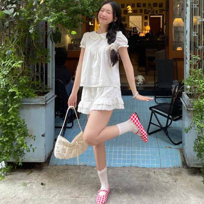 🇻🇳 ICHI 現貨｜JANIE TOP 荷葉邊領娃娃衫